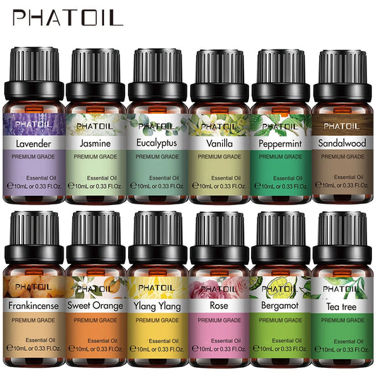 Óleo Essencial Puro Natural 10ml Lavanda, Jasmim e Baunilha para Umidificador, Difusor, Aromaterapia