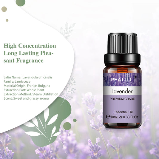 Óleo Essencial Puro Natural 10ml Lavanda, Jasmim e Baunilha para Umidificador, Difusor, Aromaterapia