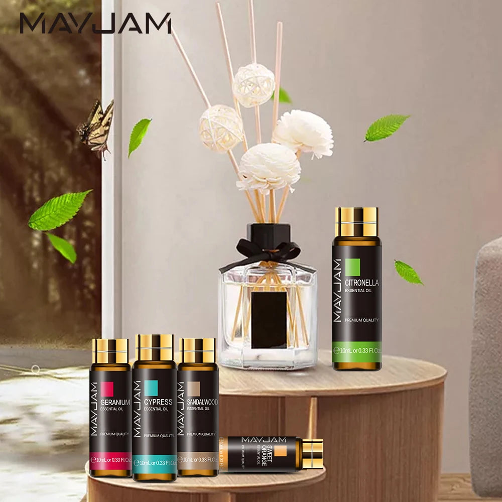 Óleo Essencial 10ml com Conta-Gotas – Lavanda, Eucalipto, Baunilha, Sândalo para Difusores e Aromaterapia