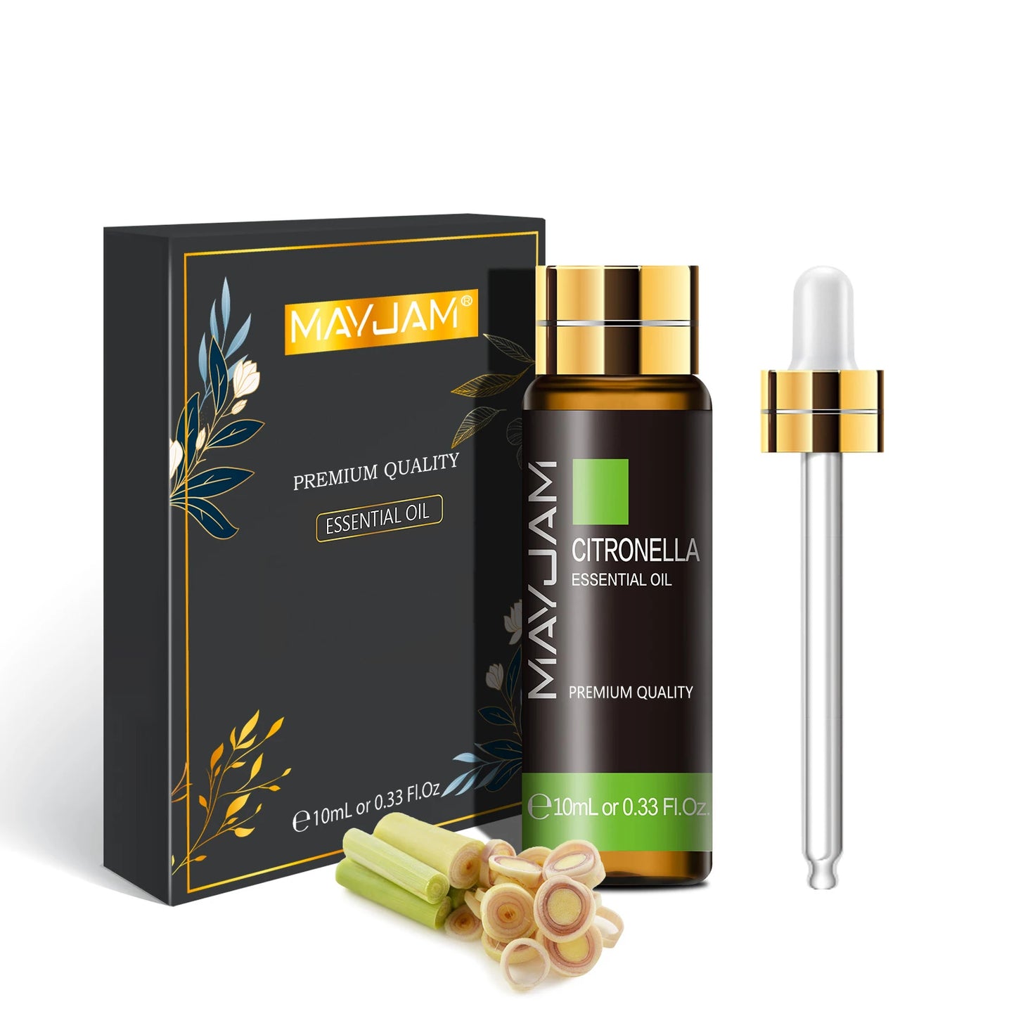 Óleo Essencial Puro 10ml – Lavanda, Sândalo, Capim-Limão para Difusor e Umidificador