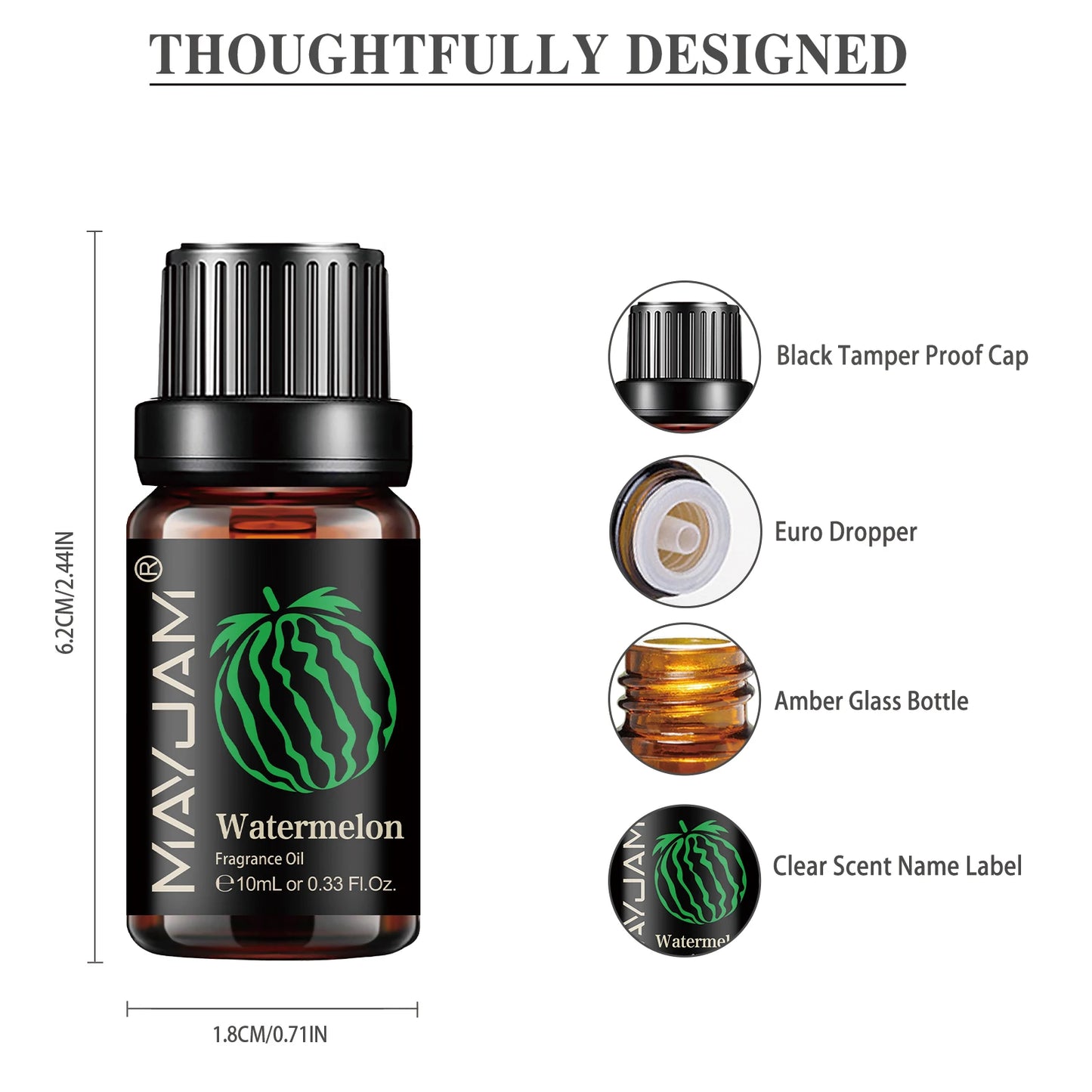 Óleo Aromático Frutado 10ml – Morango, Melancia, e Cereja para Umidificador, Velas, Sabonetes e Aromatizante de Ambiente