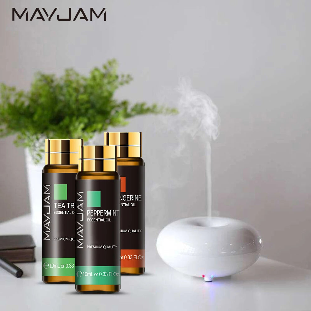 Óleo Essencial Puro 10ml – Lavanda, Sândalo, Capim-Limão para Difusor e Umidificador