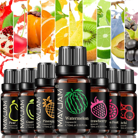 Óleo Aromático Frutado 10ml – Morango, Melancia, e Cereja para Umidificador, Velas, Sabonetes e Aromatizante de Ambiente