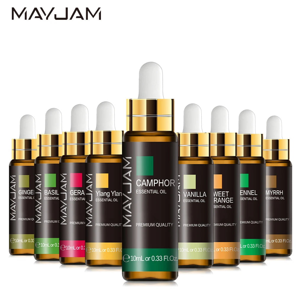 Óleo Essencial 10ml com Conta-Gotas – Lavanda, Eucalipto, Baunilha, Sândalo para Difusores e Aromaterapia